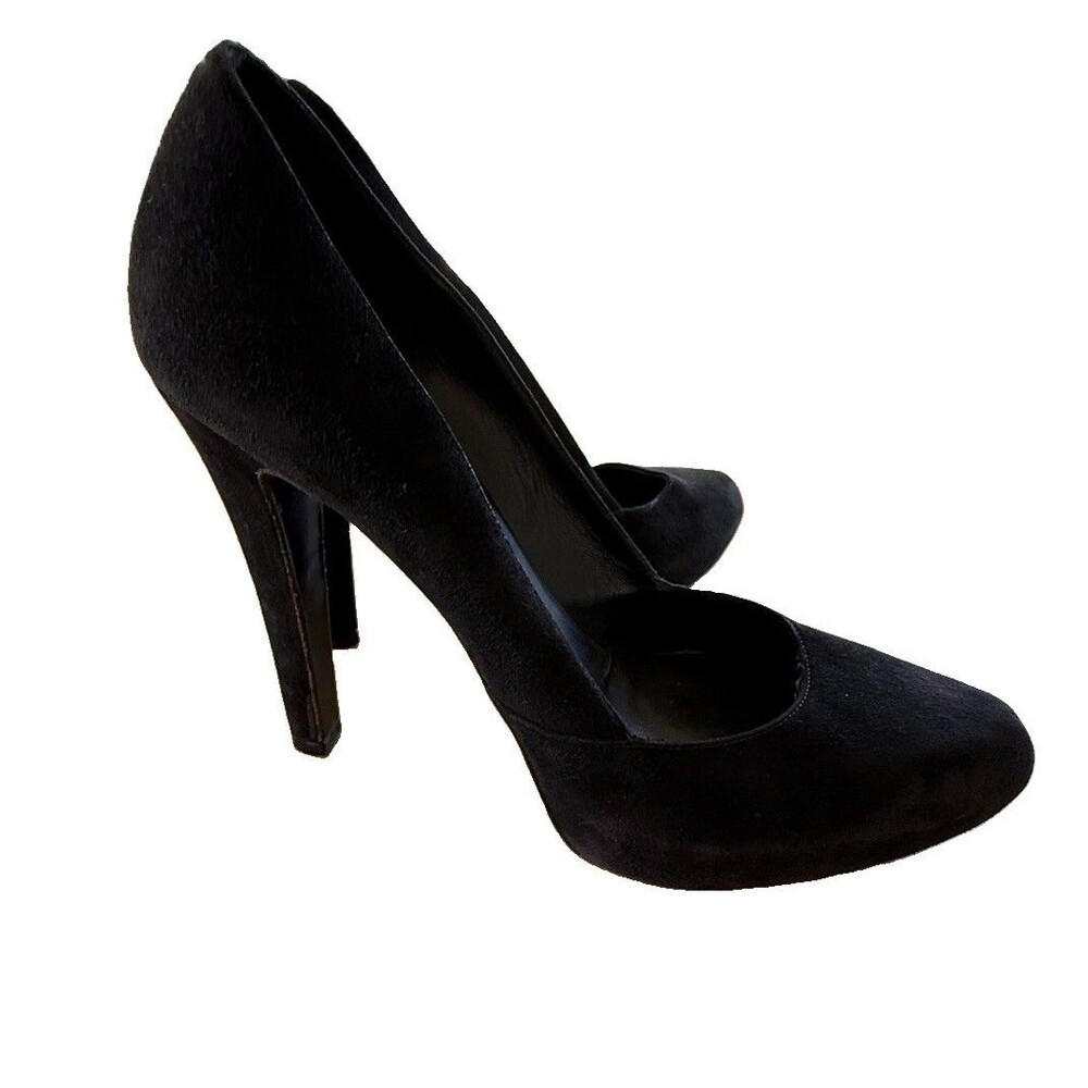 Givenchy BLACK LEATHER SUEDE HIGH HEEL POINTED CLASSIC PUMP SHOES Sz 36.5 GUC - Picture 7 of 16